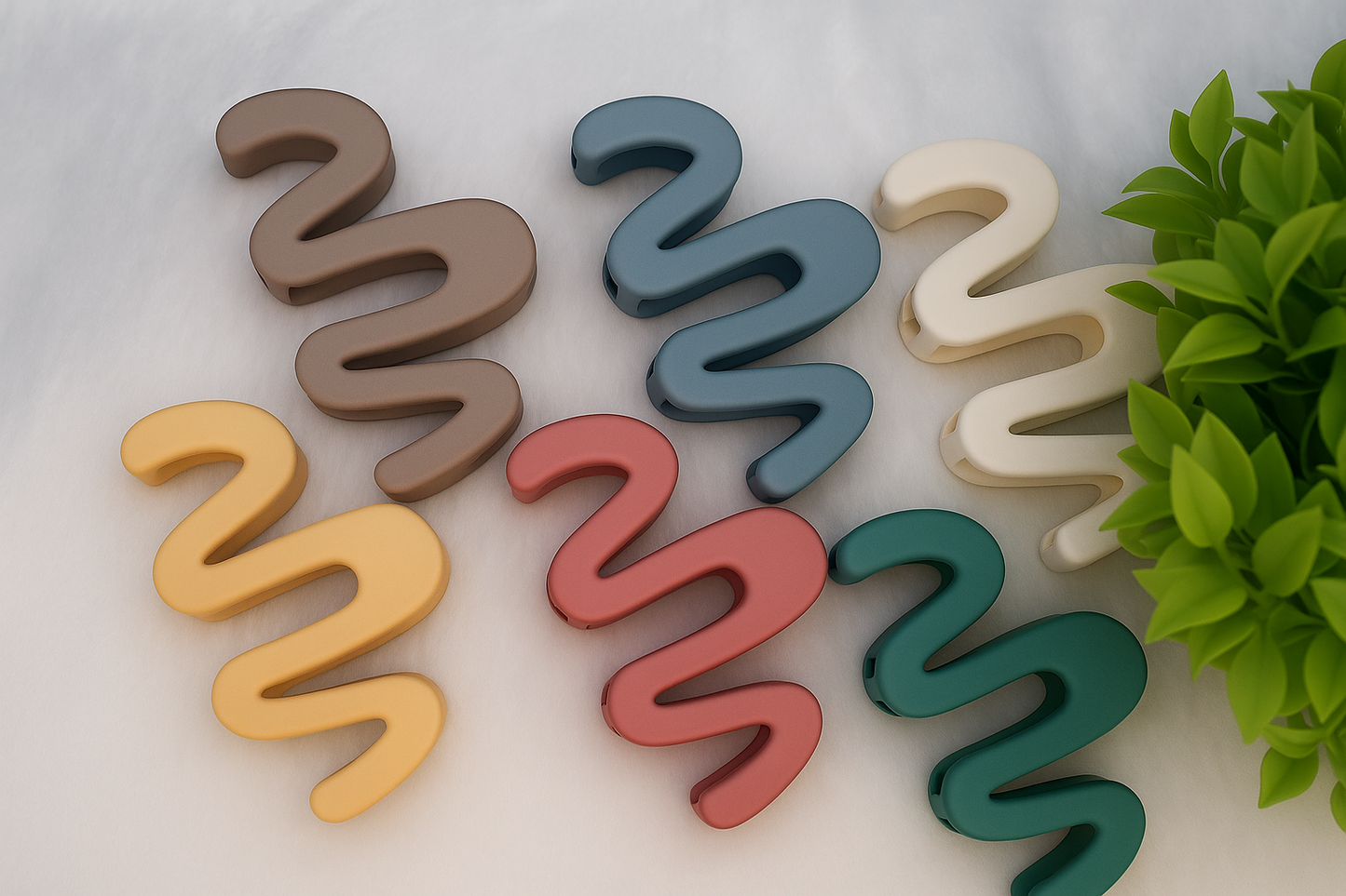 Wavy Matte Claw Clip 3 PC | 4PC