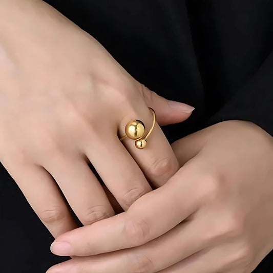 Ball Hoop Ring Try On