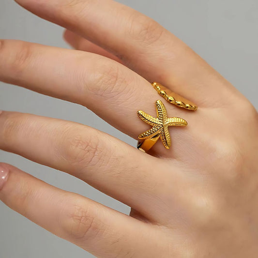 Sea Shell & Starfish Ring Try On