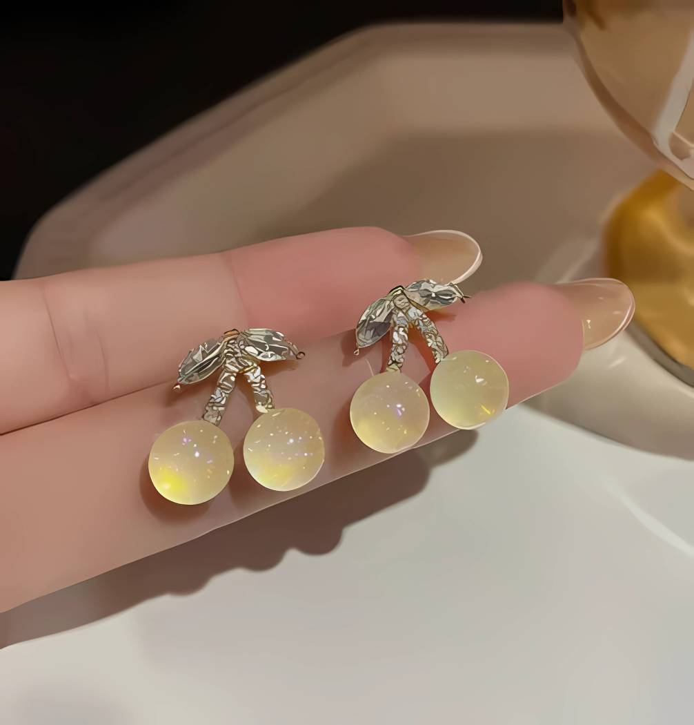 Cherry Butter Yellow Drop Western Earrings | Trendy Korean Earrings