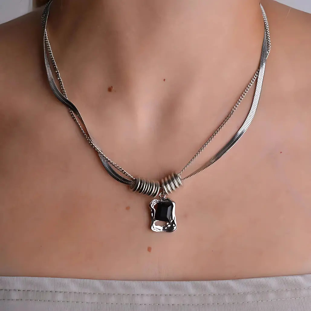 Hip-hop Style Double-layer Necklace | Anti-tarnish