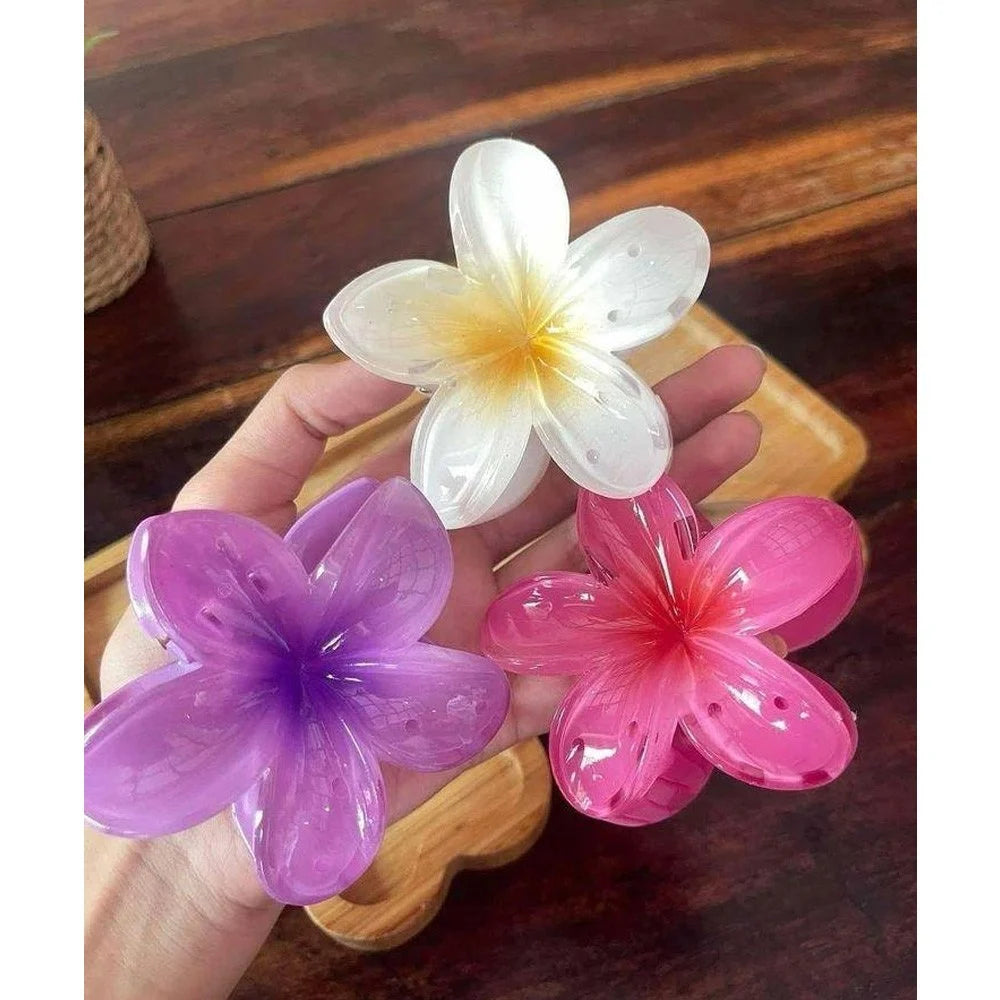 Crafts Flower Shape Claw Clip | Hair Clutcher | 3 Pc