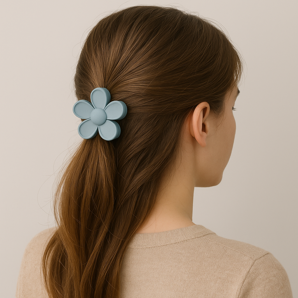 Elegant Matte Flower Claw Clip 4pc | 6 Pc